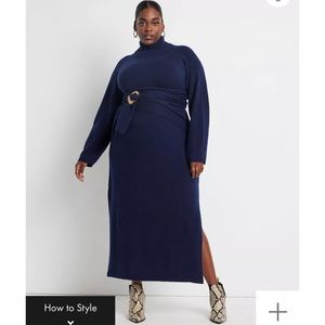 Womens plus Eloquii sweater dress Burgundy